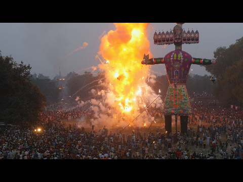 Dussehra Festival 2014 - Burning Ravana Effigies in Amritsar, India